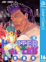 HUNTER×HUNTER モノクロ版16巻の書影(レイザーとゴンの対決)